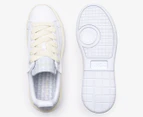 Lacoste Women's Carnaby Platform Monogram Leather Sneakers - White/Turquoise