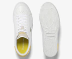 Lacoste Women's Powercourt Leather Sneakers - White/Yellow