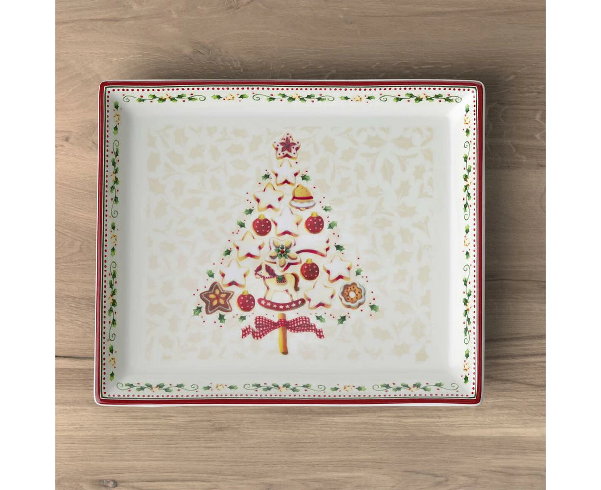 Winter Bakery Delight Rectangular Cake Platter - Small