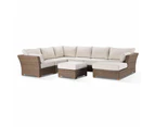 Coco Lounge - Package C - Huge Modular Corner Chaise Lounge - Outdoor Wicker Lounges - Brushed Wheat