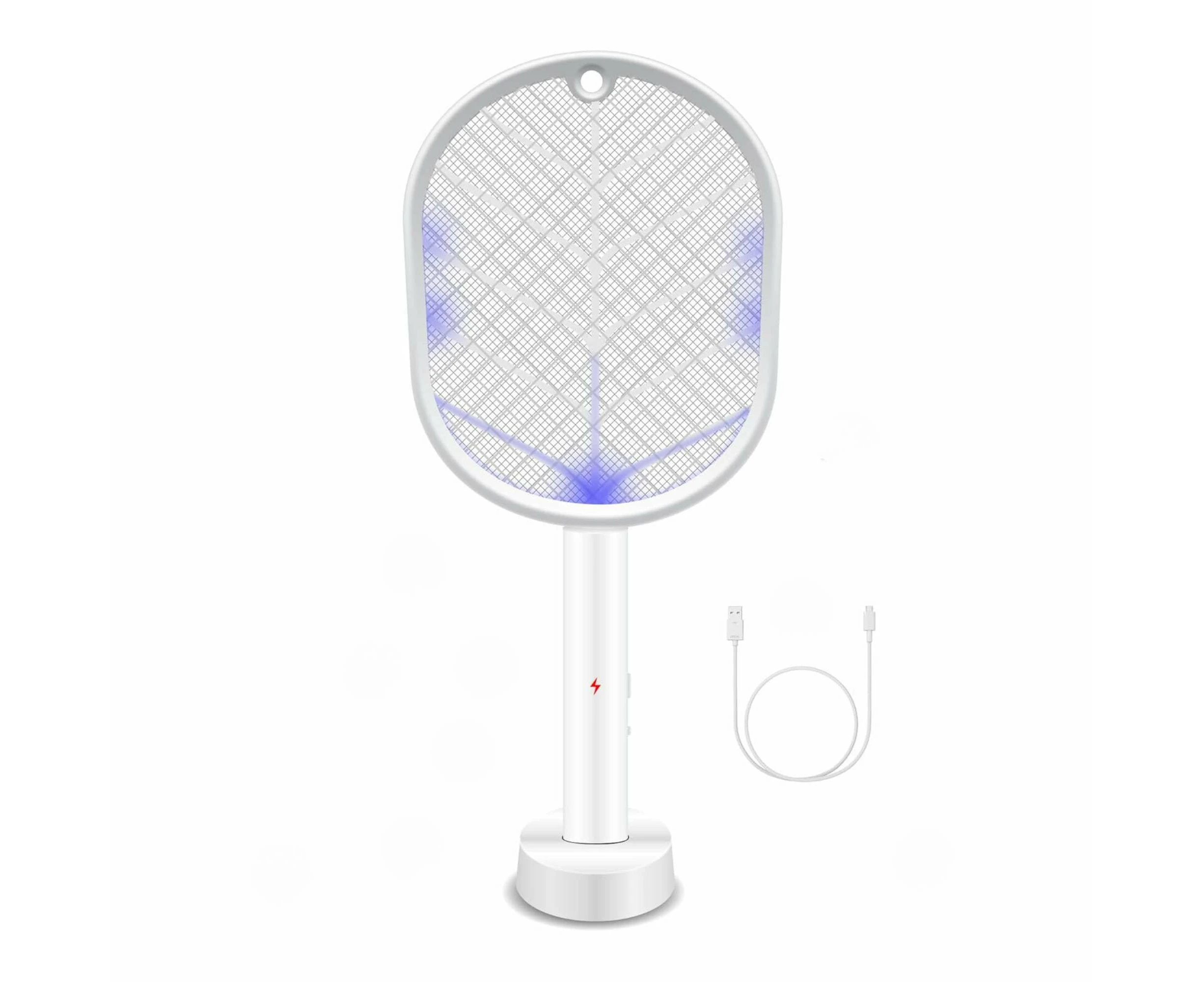 2 in 1 Rechargeable Mosquito Swatter - Electronic Fly Insect Bug Zapper Racket