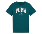 Puma Boys' Squad Big Graphic Tee / T-Shirt / Tshirt - Cold Green