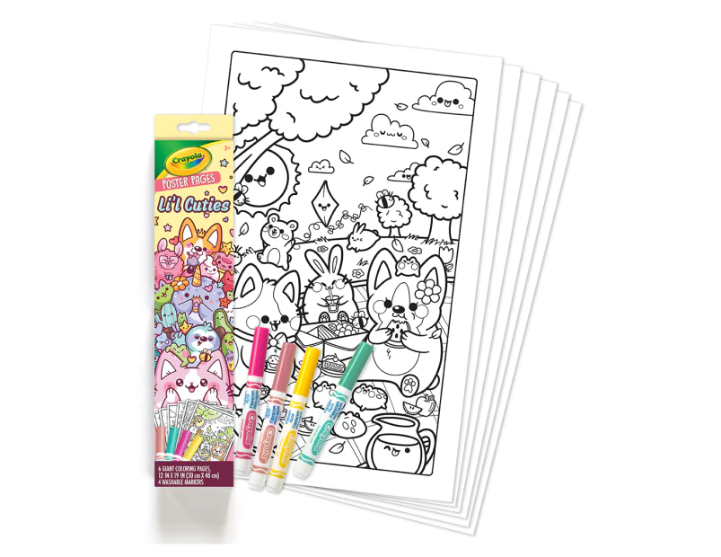 Crayola Li'l Cuties Giant Colouring Poster Pages Activity Set