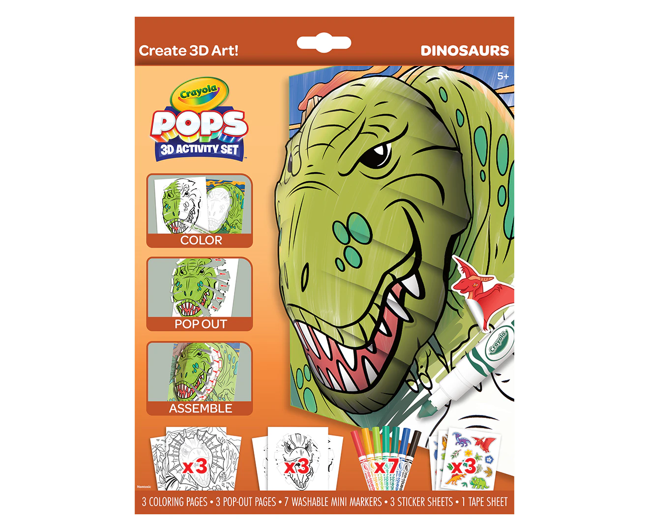 Crayola Dinosaurs POPS 3D Activity Set