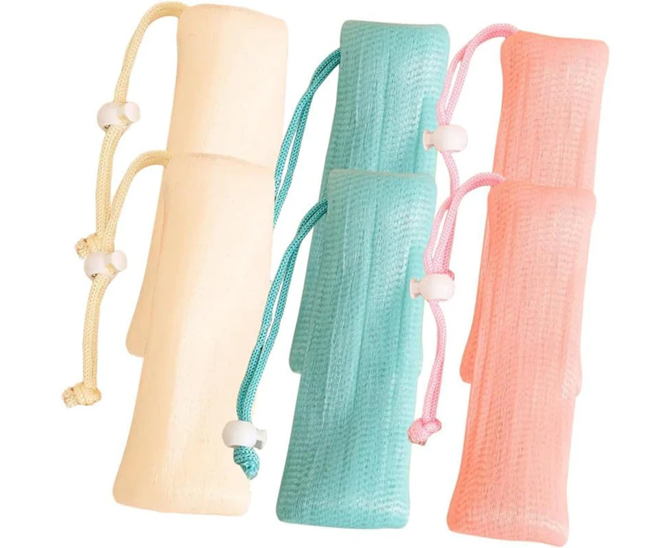 Soap Bag Foaming Net Soap Pouch, 6Pcs Mesh Soap Pouch Soap Bubble Pouch,Mesh Soap Saver Bag Bar Soap Pouch Bubble Foam Net,Exfoliating Mesh Bar Soap Pouch