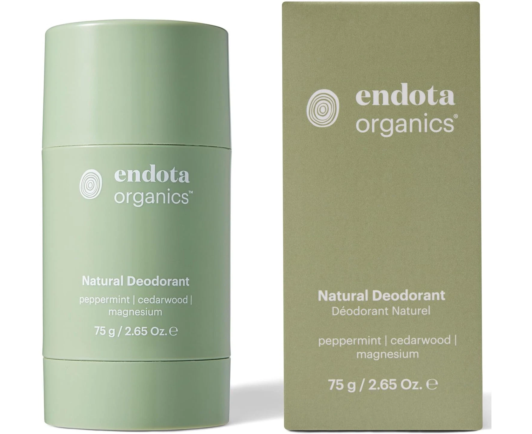 endota Organics Natural Deodorant 75g, a natural deodorant infused with organic essential oils.