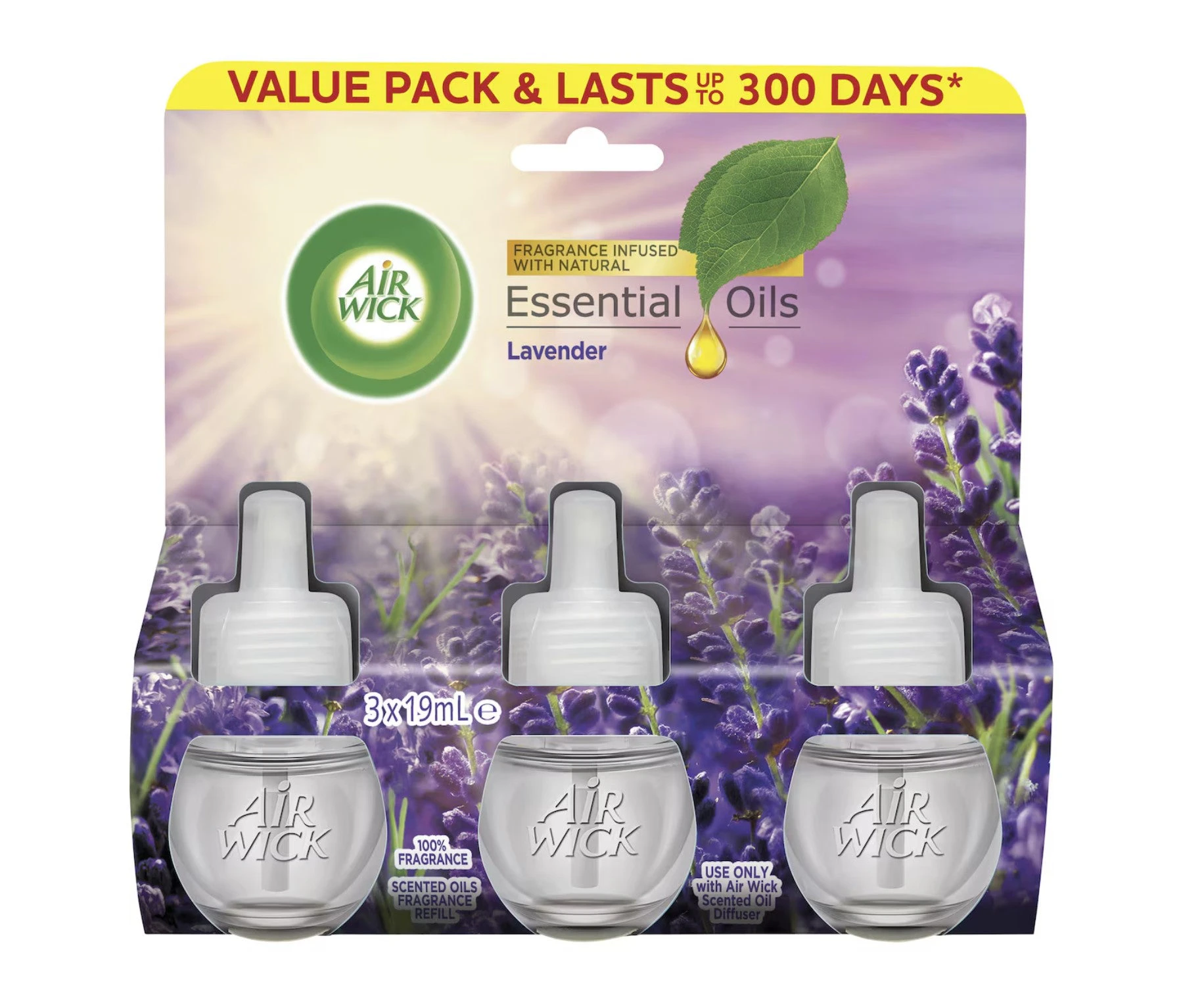 Air Wick Essential Oils Lavender Plug-In Diffuser Refill 19ml 3 Pack