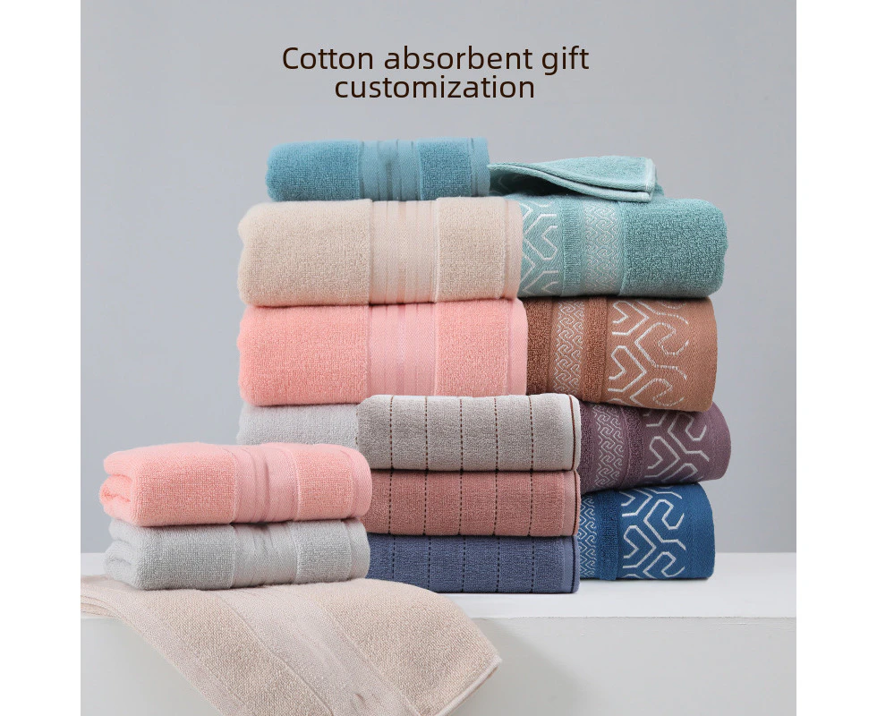 Cotton Towel With Water Absorption, Thickening, And No Fuzzing, Suitable For Household Use As A Face Towel,Bluebroken Bridgebath Towel