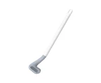 Golf Toilet Brush Soft Rubber Long Handle No Dead Angle Toilet Cleaning Brush Self-Opening And Closing Anti-Leakage Base,Moonlit Whitesingle Pole