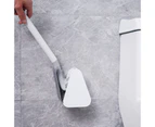 Golf Toilet Brush Soft Rubber Long Handle No Dead Angle Toilet Cleaning Brush Self-Opening And Closing Anti-Leakage Base,Moonlit Whitesingle Pole