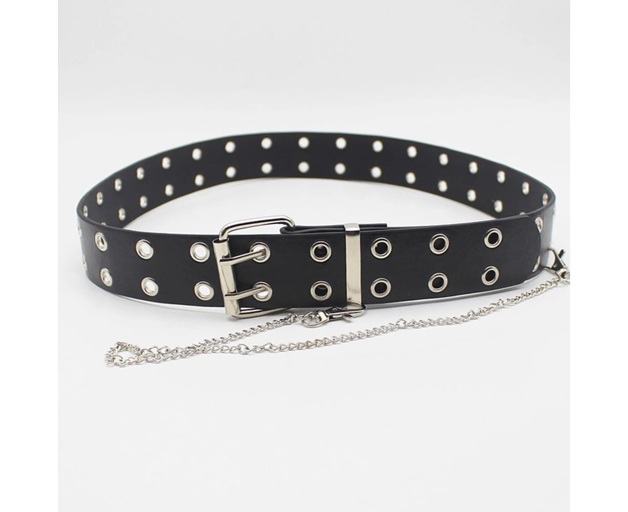 Punk belt ladies and men, fashion double hole belt