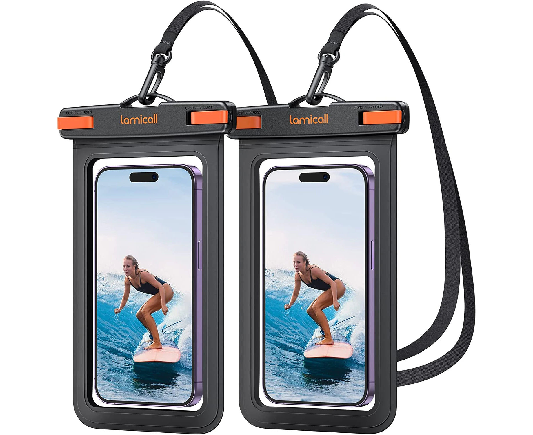 7.5 inches Large Size Waterproof Phone Pouch Case - [Easy Lock & Heavy Duty] IPX8 Water Proof Cell Phone Dry Bag for iPhone 16 Pro Max 15 14 13 12 11 XR XS