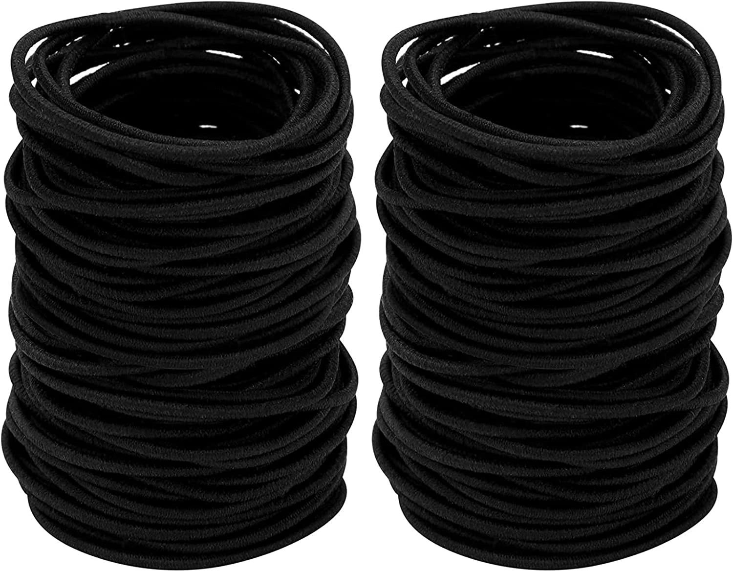 VIYNRAN Elastic Hair Bands, 100Pcs 2mm Hair Ties Elastics Hairbands Ponytail Holders, for Women Men Girls Kids (Black)