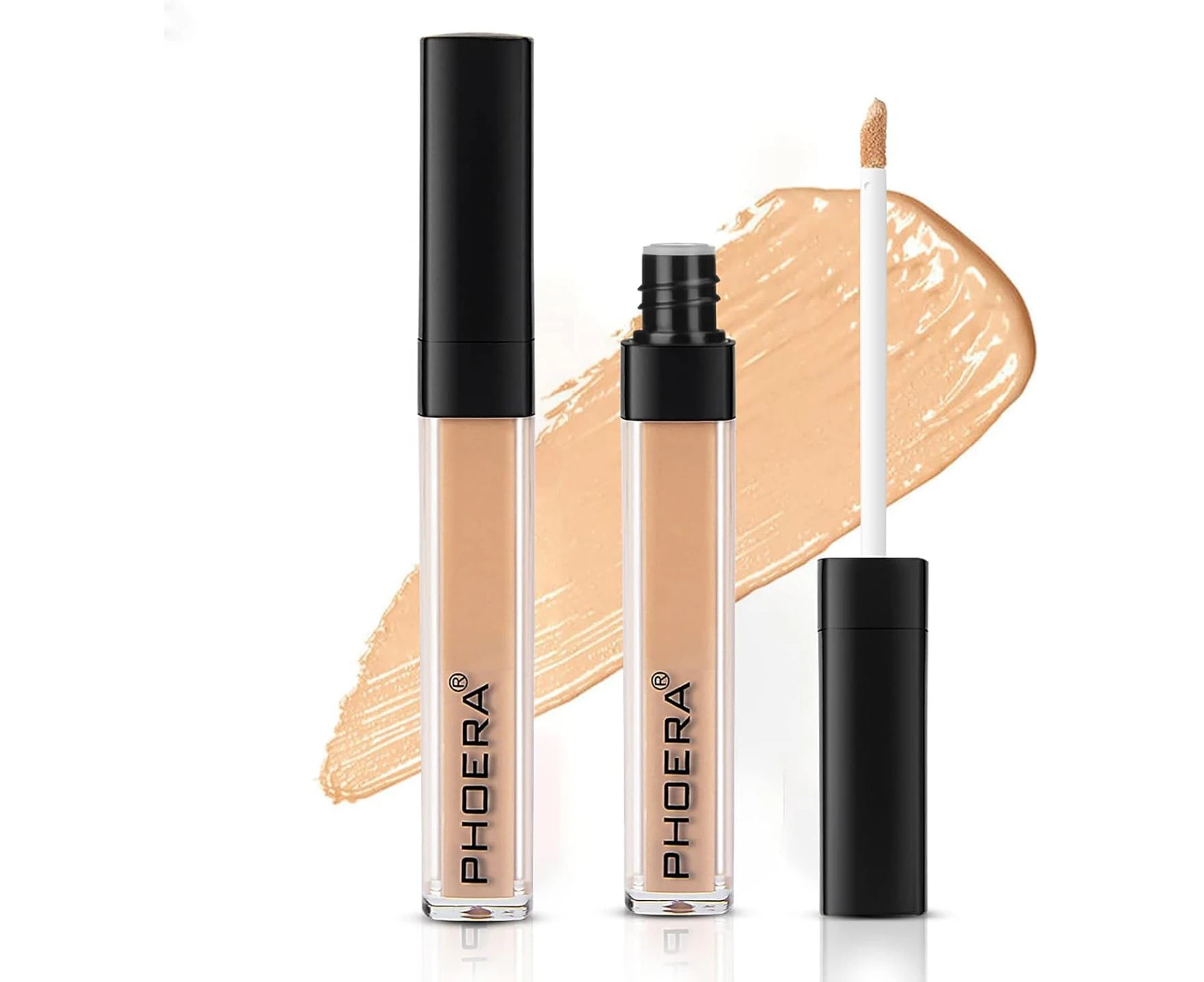 PHOERA Full Coverage Liquid Concealer 1 Count, Moisturizer HD High Definition Foundation, 24HR for Dark Circles (103#BEIGE, 27g)