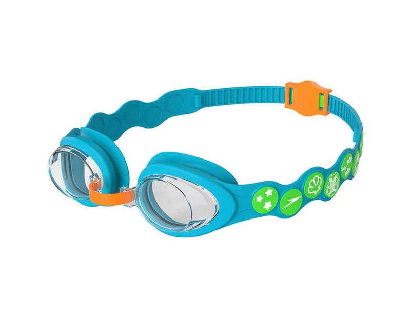 Speedo Infant Spot Goggles - Azure Blue/Fluro Green/Fluro Orange