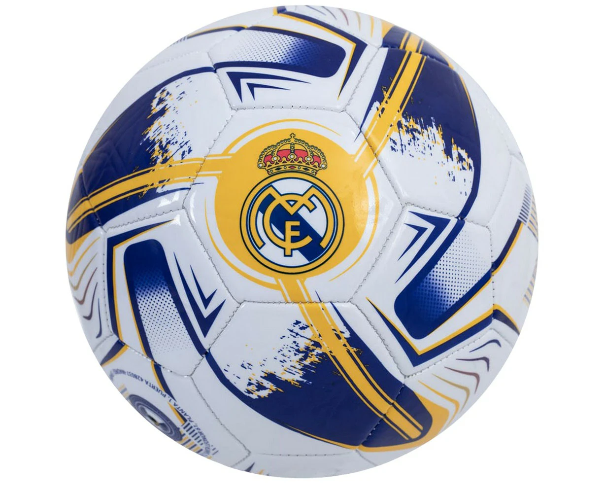 Real Madrid CF Turbine Print Football (White/Yellow/Blue) - TA12733