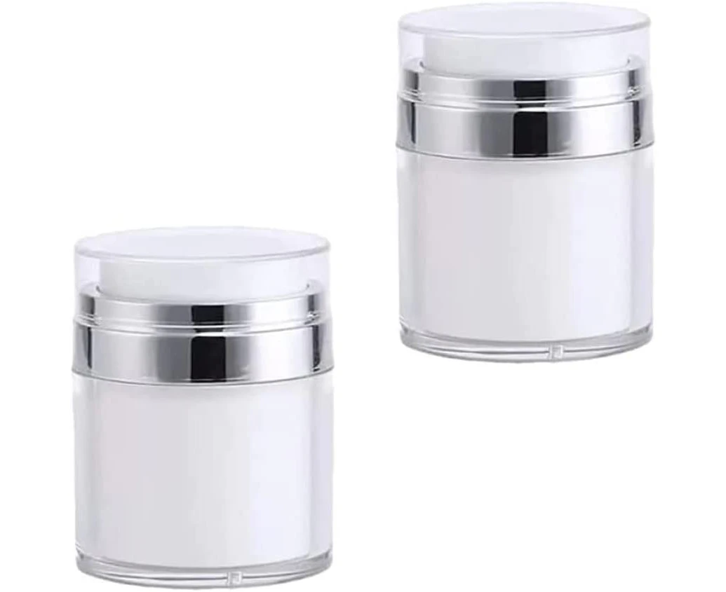 Cream Jar Vacuum Bottle Cosmetics Sub Bottle,2Pcs Airless Pump Jars,Empty Cosmetic Jar,Acrylic Makeup Cosmetic Jar Containers,Acrylic Makeup Cosmetic Jar,E