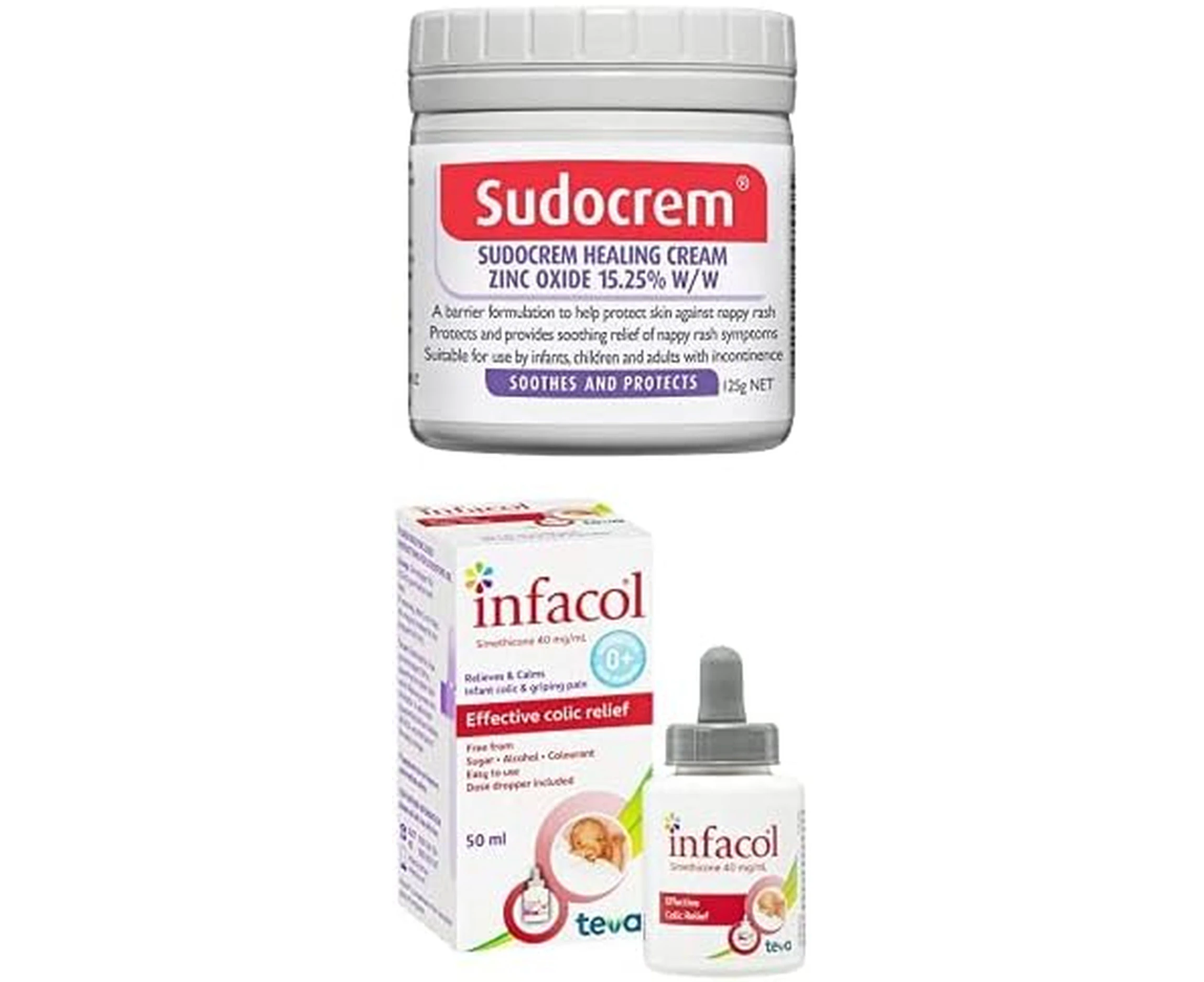 Sudocrem Healing Cream 125g + Infacol Wind Drops 50 ml