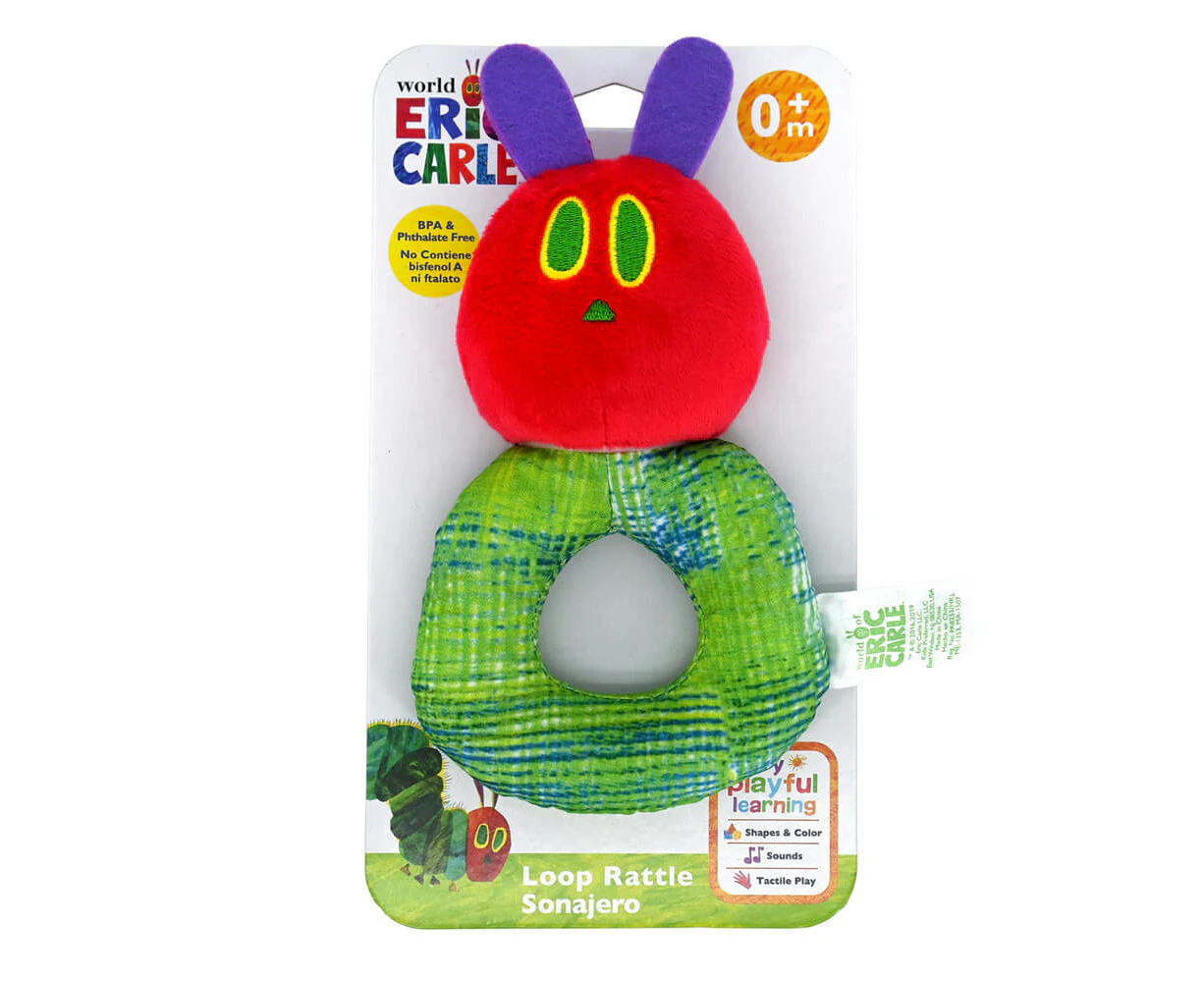 The Very Hungry Caterpillar - Fabric Loop Rattle, 15cm