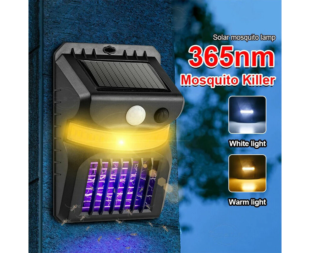 Solar Outdoor Mosquito Insect Killer Zapper Light LED Trap Fly Bug Zapper Lamp