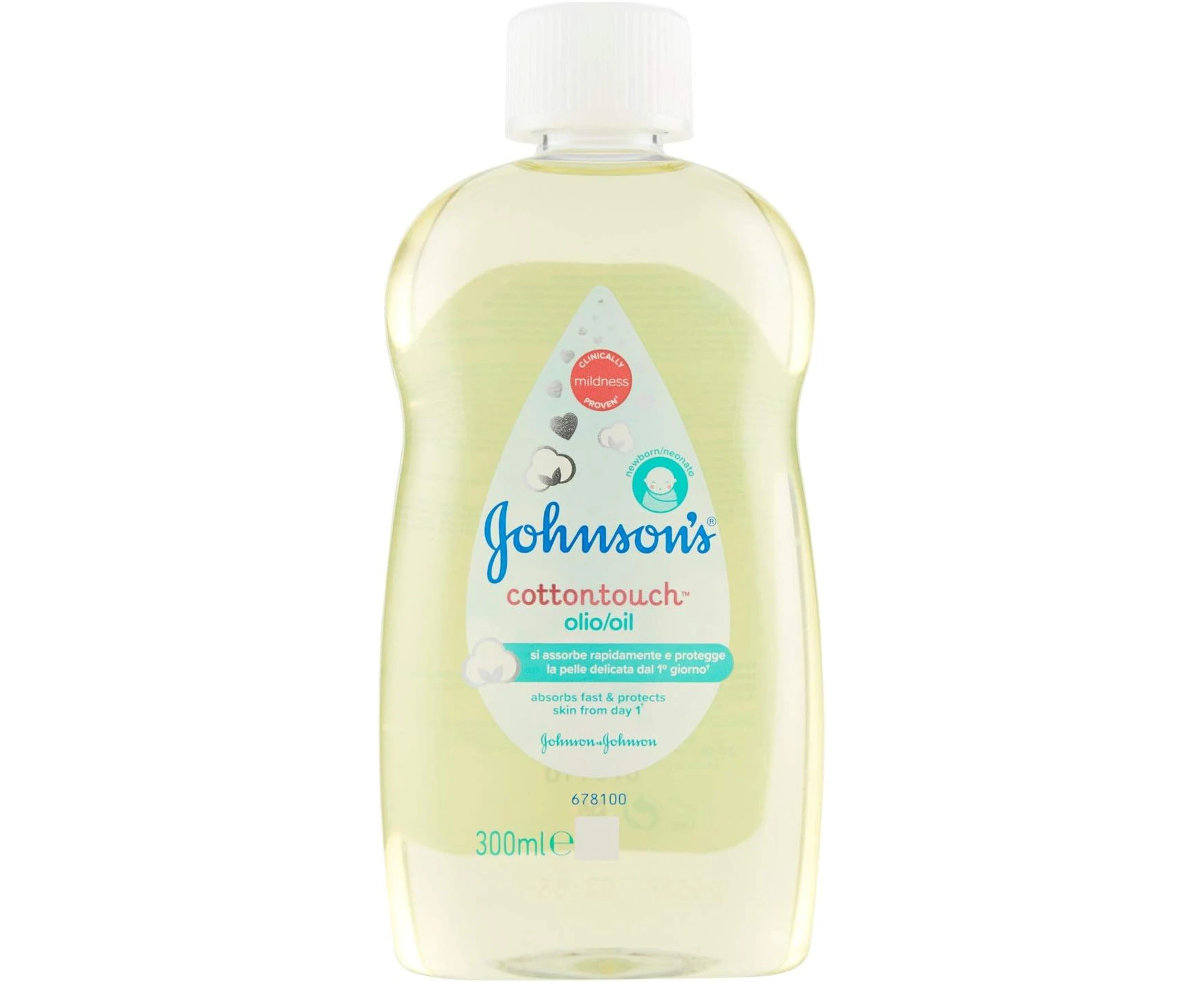 JOHNSON'S Baby, Baby Oil for Children and Babies Cotton Touch with Real Cotton Quick Absorption 300ml