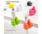 Thumb Hook Hub Creative Cute Data Cable Storage Fixed Wire  Traceless Hook,Yellow