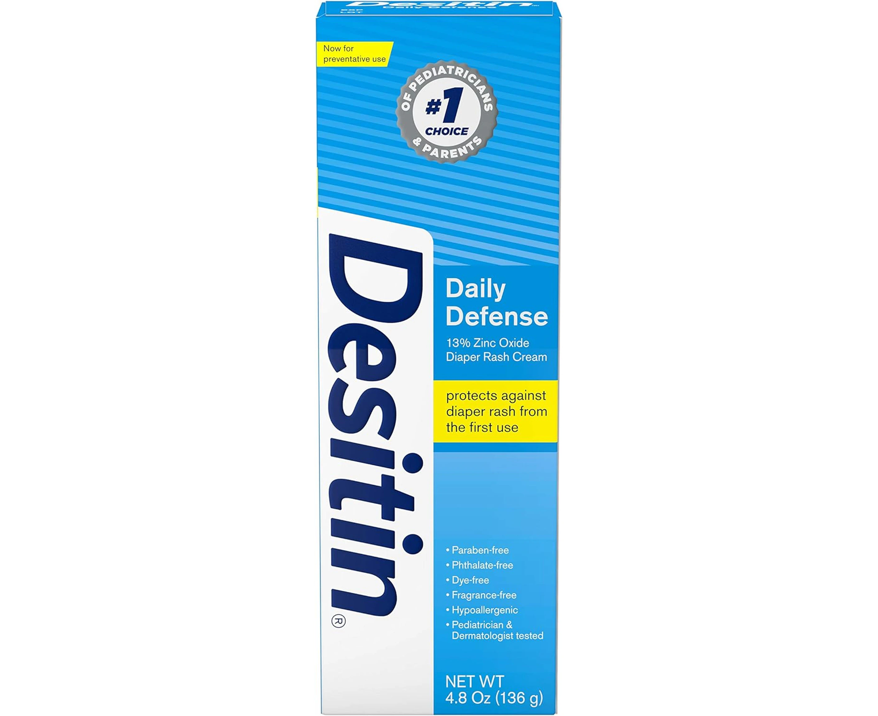 Desitin Daily Defense Baby Diaper Rash Cream With Zinc Oxide To Treat, Relieve & Prevent Diaper Rash, 4.8 Ounce