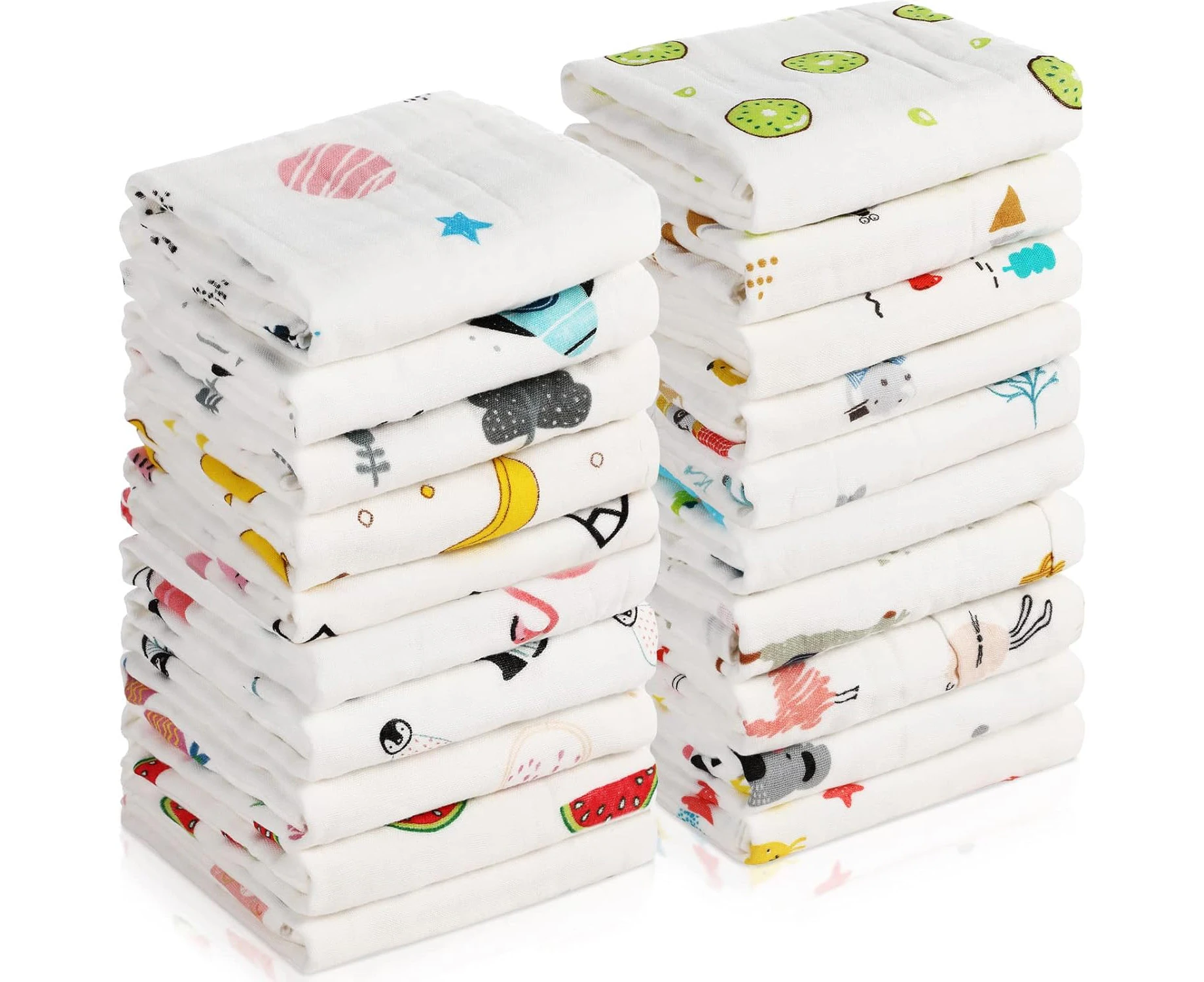 20 Pack Muslin Baby Burp Cloths Large 20 x 10 Inches Cotton Baby Burp Rags Baby Towel and Washcloths Face Towels 6 Layers Super Absorbent for Baby Infant S