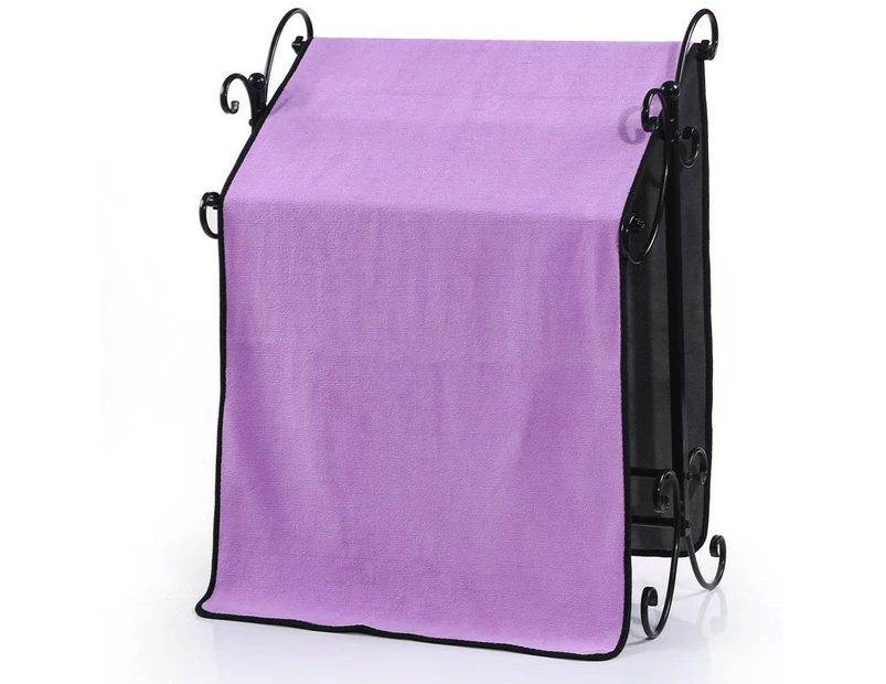 Coral Fleece Pet Absorbent Towel Quick-Drying Dog Bathing Large Medium Small Cat Soft Bath Towel,Grey Purple30*60Cm