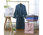 Hotel Cotton Bathrobe Women'S Nightgown Spring And Autumn Towel Material Long Cotton Absorbent Bathrobe Men'S Plus Size,Peacock Bluel