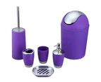 Printed Bathroom Suit Wash Bathroom Set Plastic Bathroom Set Round Toothbrush Cup Utensils Toilet Brush Six-Piece Set,T217