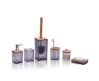 Printed Bathroom Suit Wash Bathroom Set Plastic Bathroom Set Round Toothbrush Cup Utensils Toilet Brush Six-Piece Set,T217