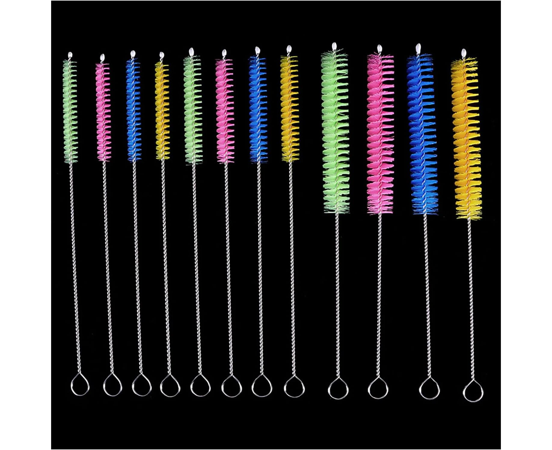 Straw Cleaner Brush,Bottle Cleaning Brushes,12 Pcs Drinking Straw Cleaning Brush Set,Pipe Cleaners for Sippy Cup, Reusable Nylon Pipe Tube Cleaner,Extra Lo