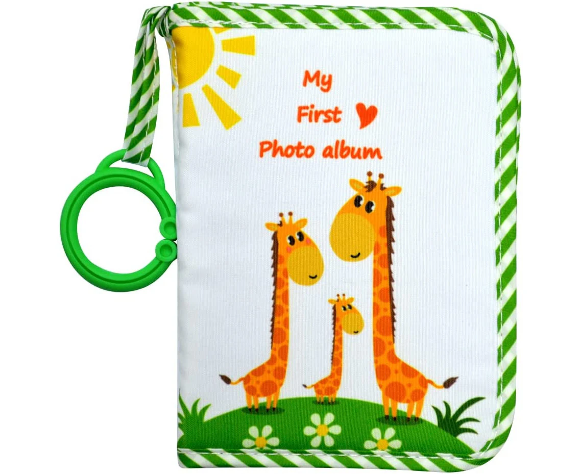 Baby's My First Family Album,Soft Cloth Photo Book,Baby Cloth Album (Green)