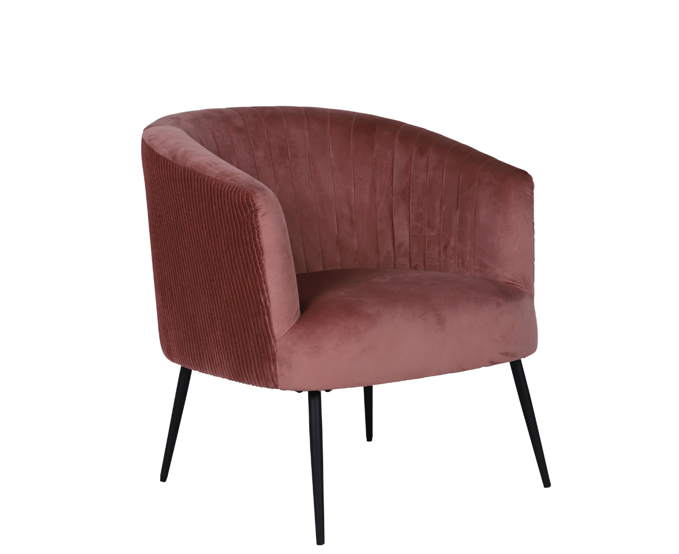 BT Perla Velvet Upholstered Fluted Back Armchair