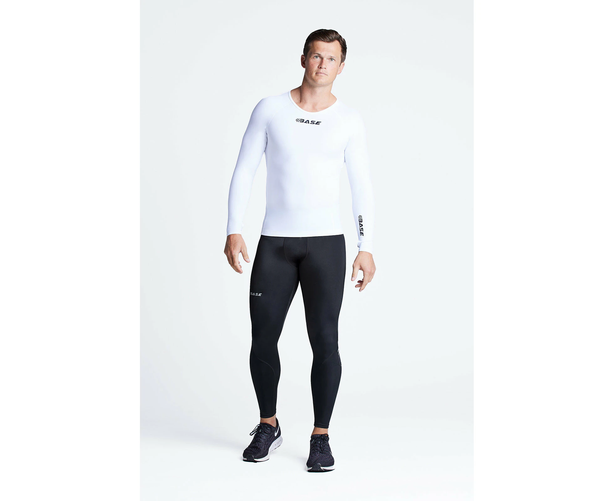 BASE Men's Core Long Sleeve Compression Tee - White