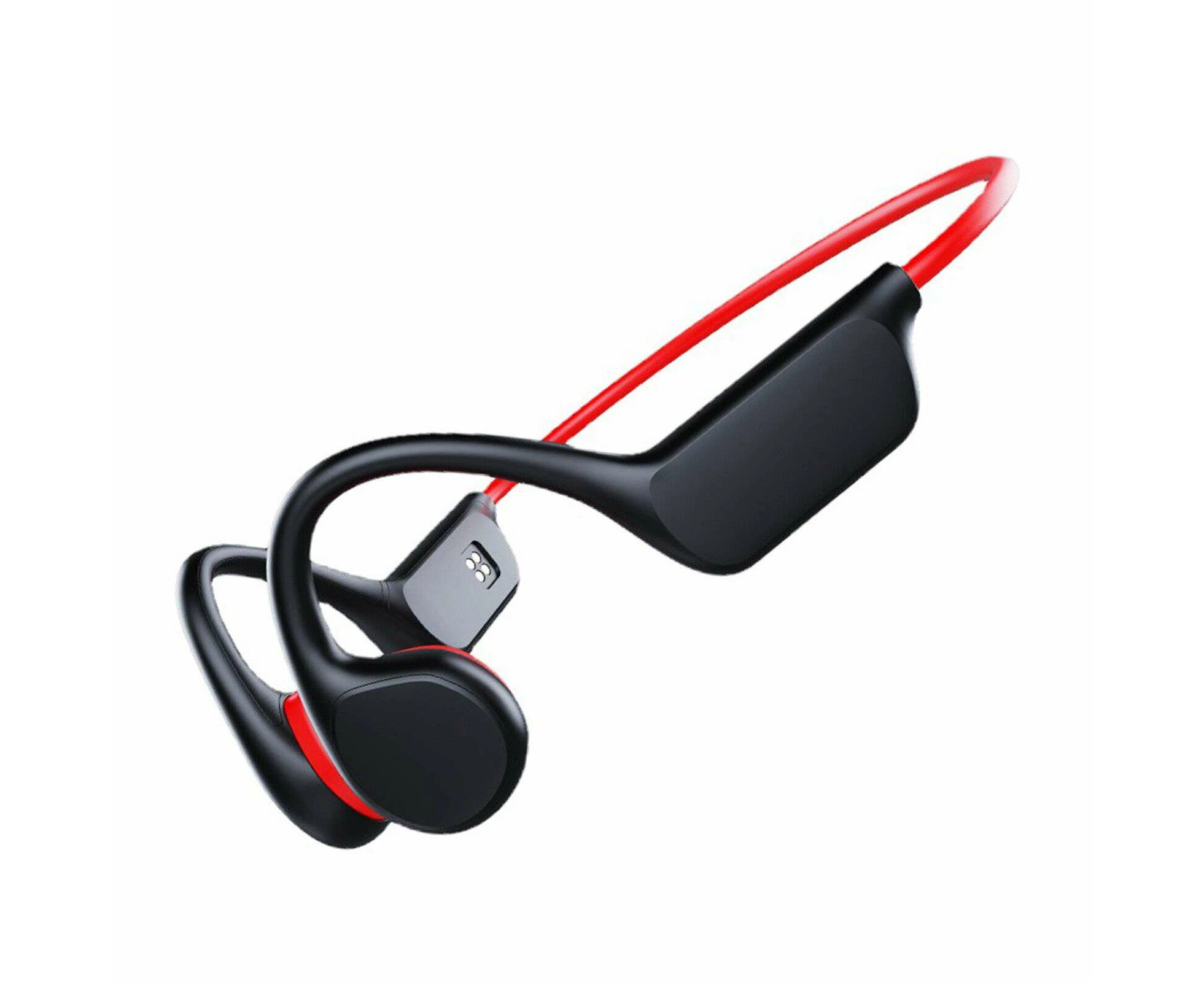 Wireless Bone Conduction Earphones Swimming IPX68 Waterproof 32G MP3 Headphones-Red