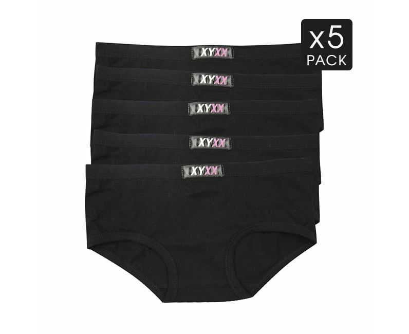 5 Womens Boyleg Panties Black Pack - XYXX Underwear