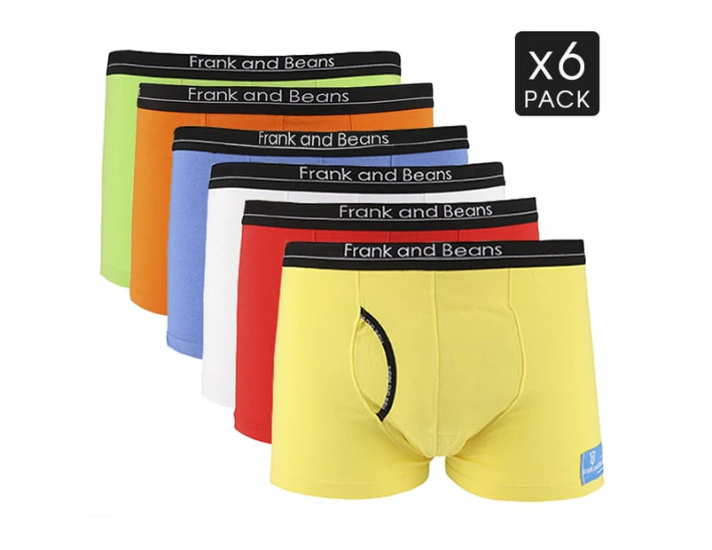 Mens Cotton Boxer Briefs Trunks 6 Mix Colour Pack - Frank and Beans Underwear