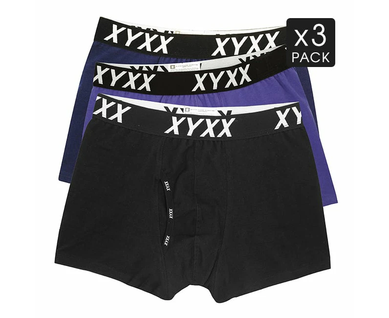 3 Mens Cotton Boxer Briefs Trunks Mix Colour Pack - XYXX Underwear