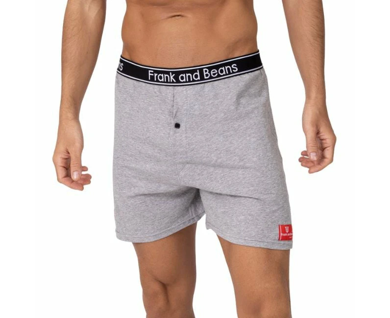 Mens Cotton Boxer Shorts Grey- Frank and Beans Underwear