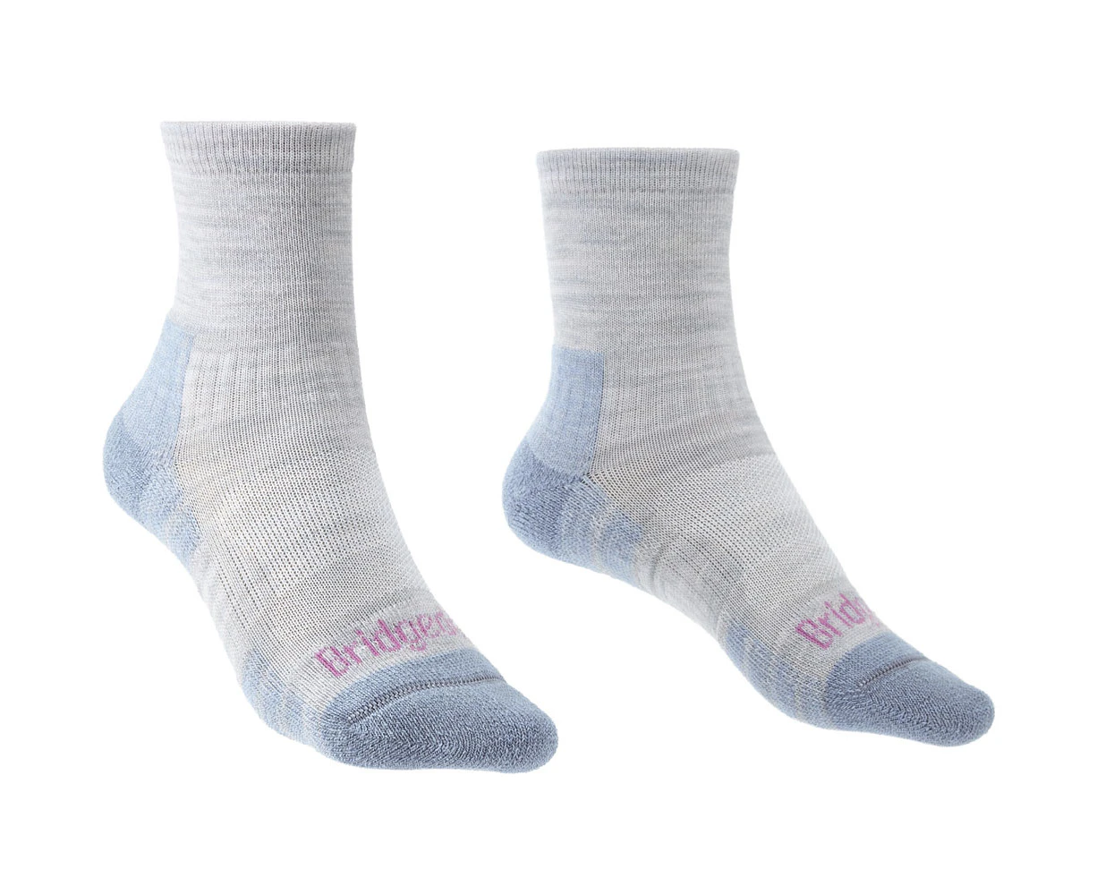 Bridgedale Womens Hike Lightweight Merino Wool Ankle Socks - Grey / Smoky Blue