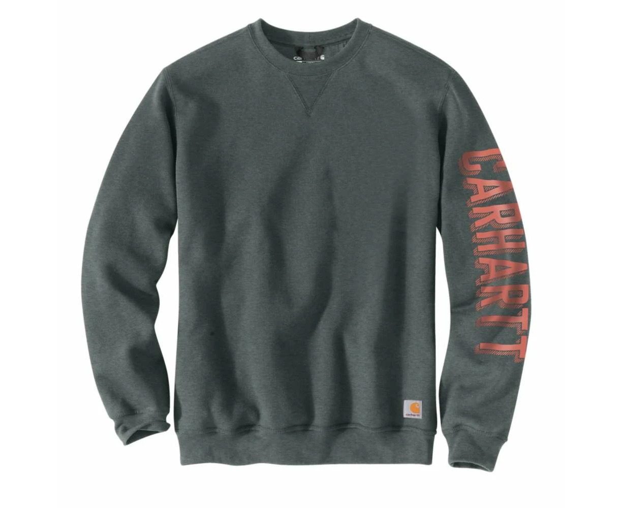 Carhartt Mens Crewneck Loose Fit Graphic Sweatshirt - Elm Heather