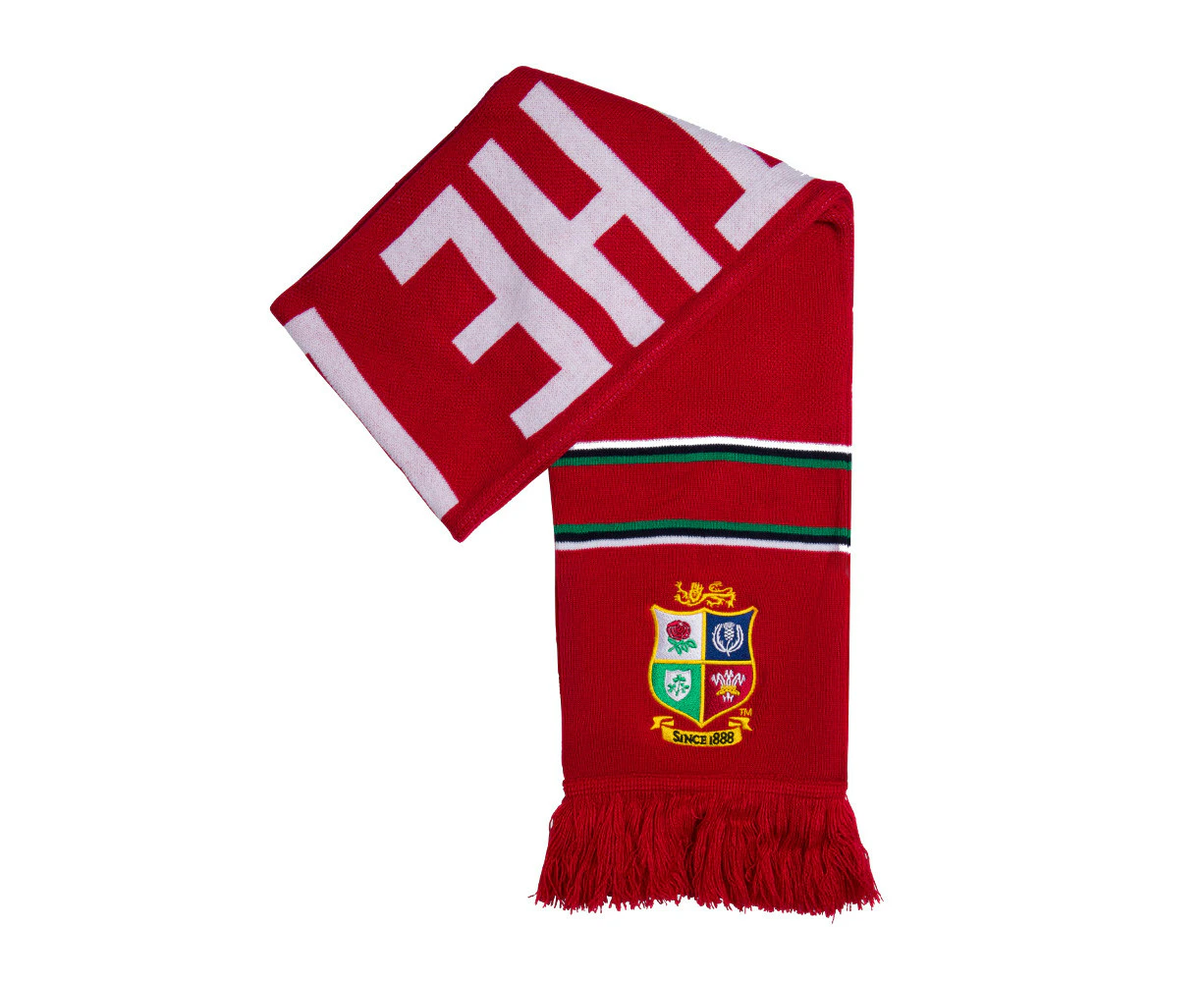 British & Irish Lions Mens Acrylic Fleece Supporters Scarf - Tango Red