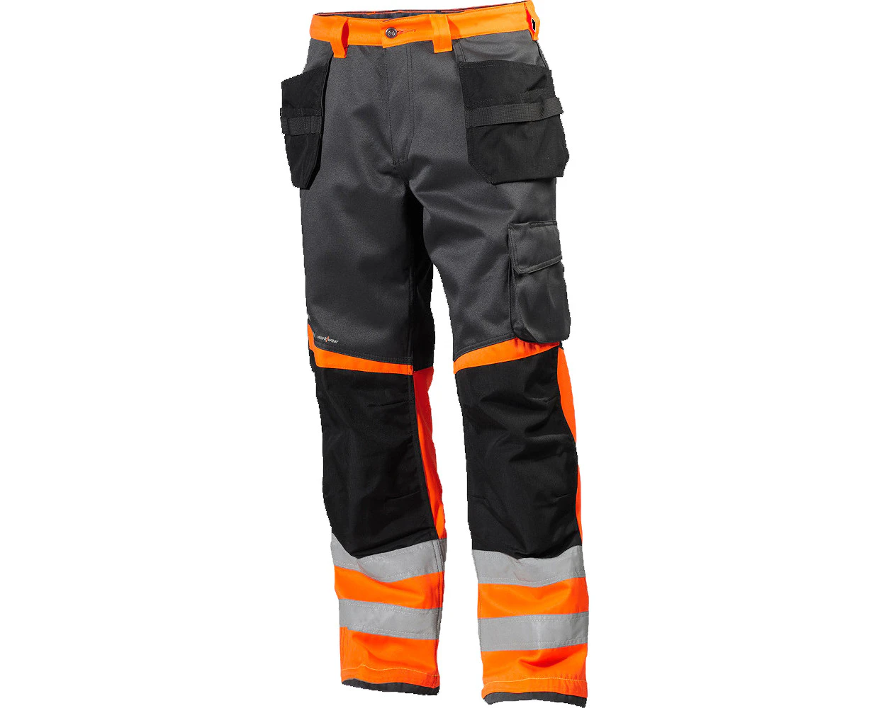 Helly Hansen Mens Alna Hanging Construction Workwear Trousers - Hv Orange/Charcoal