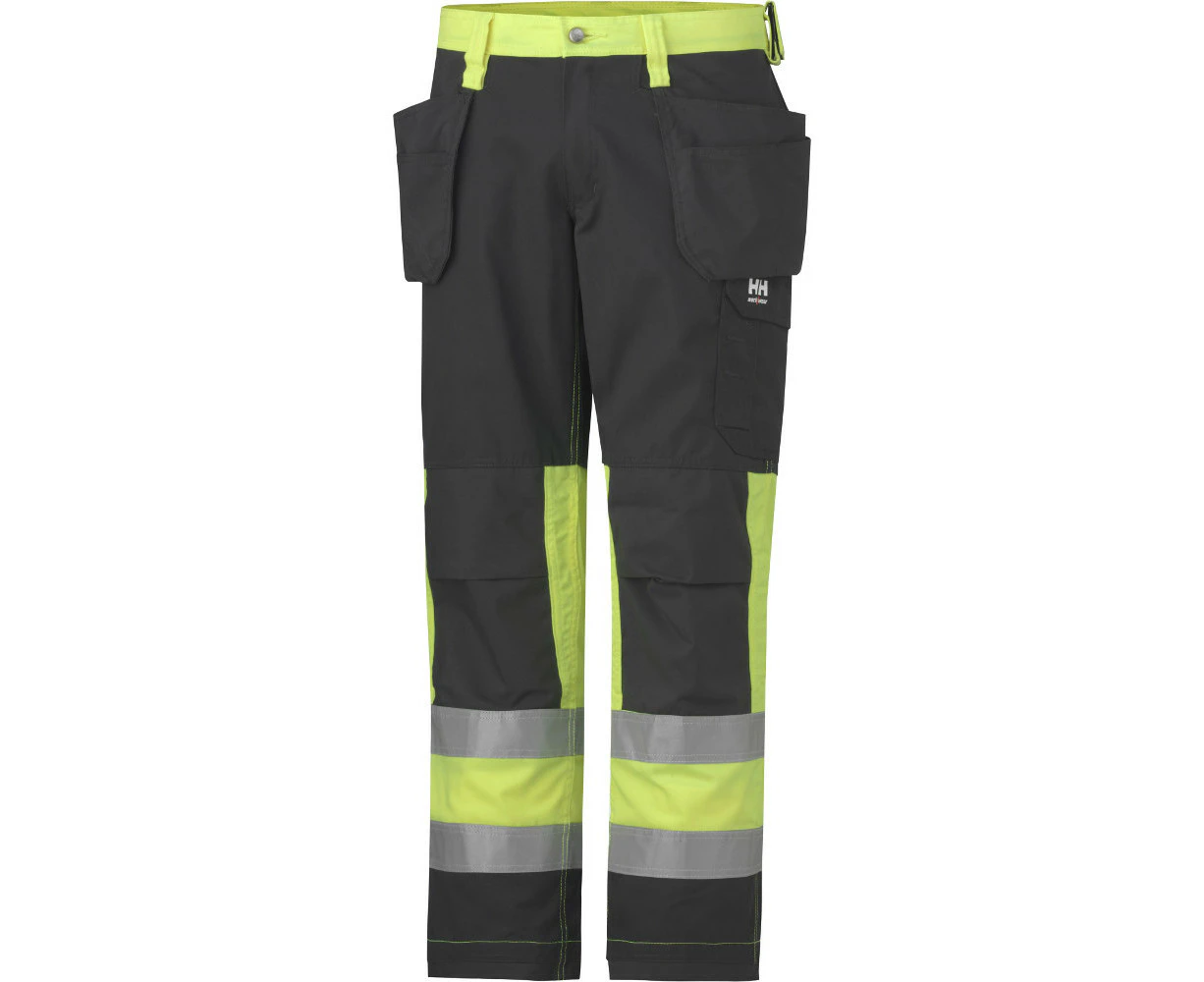 Helly Hansen Mens Alta Polycotton Construction Workwear Trousers - En471 Yellow/Charcoal