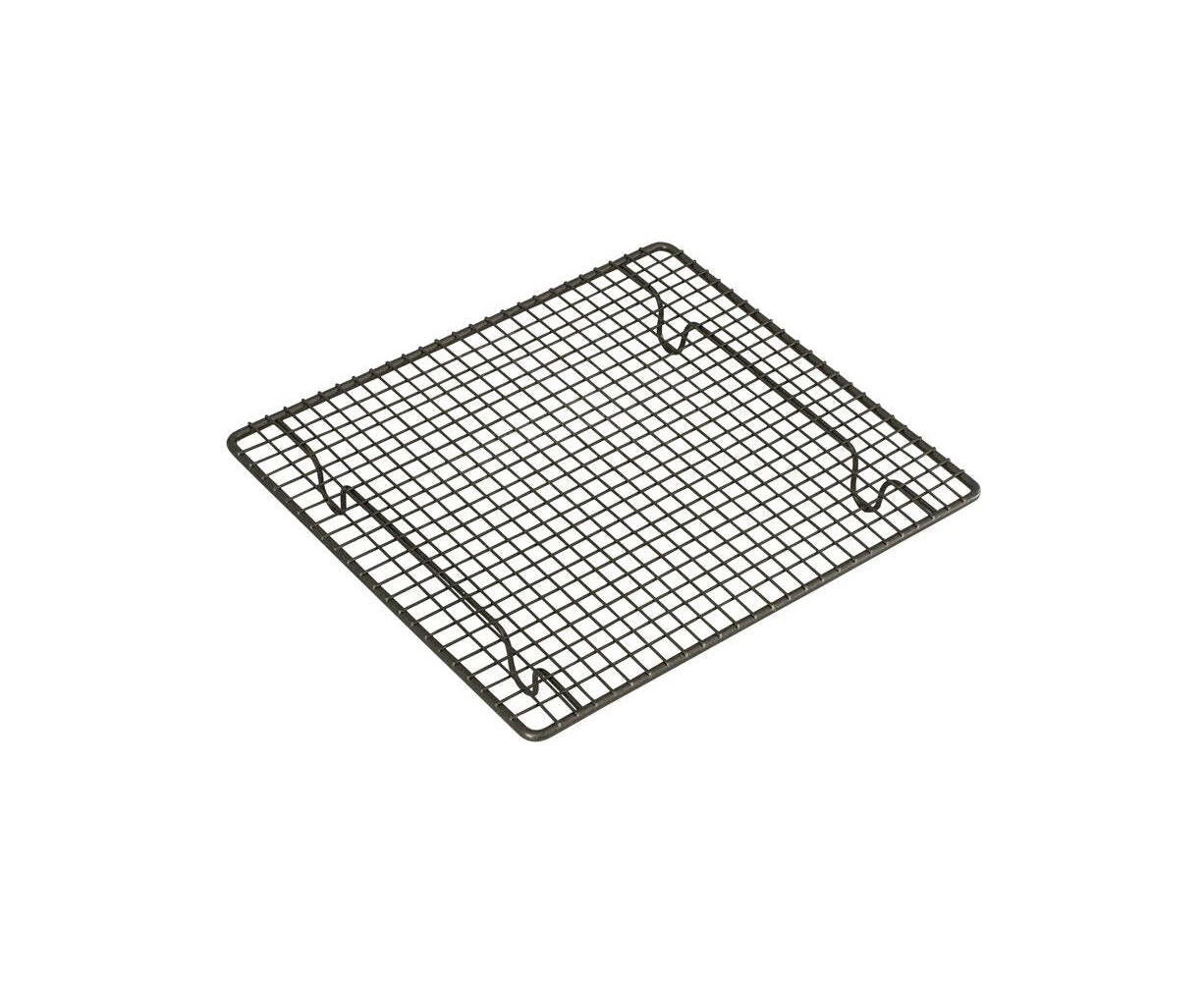 Bakemaster Carbon Steel 25x23cm Non-Stick Cooling Tray Rack Rectangle Black