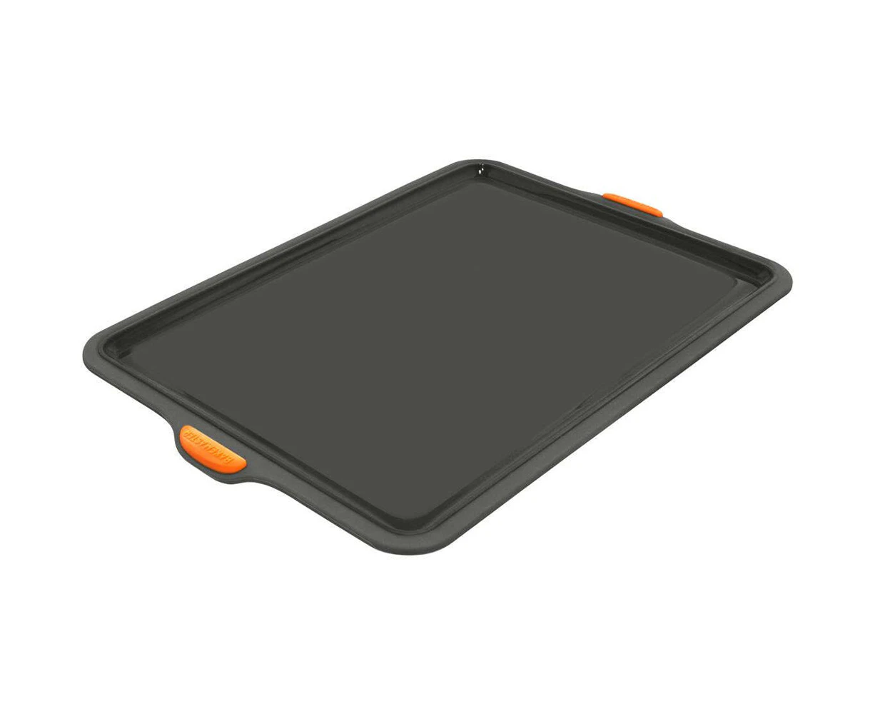 Bakemaster 38x27cm Silicone Baking Tray Pan Non-Stick Bakeware Rectangle Grey