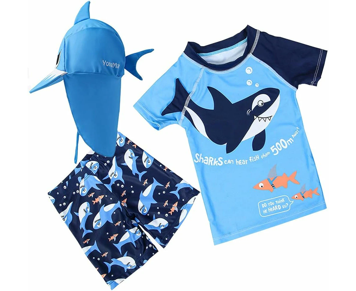 Baby Toddler Boys Two Pieces Swimsuit Set Swimwear Crab Bathing Suit Rash Guards with Hat UPF 50+