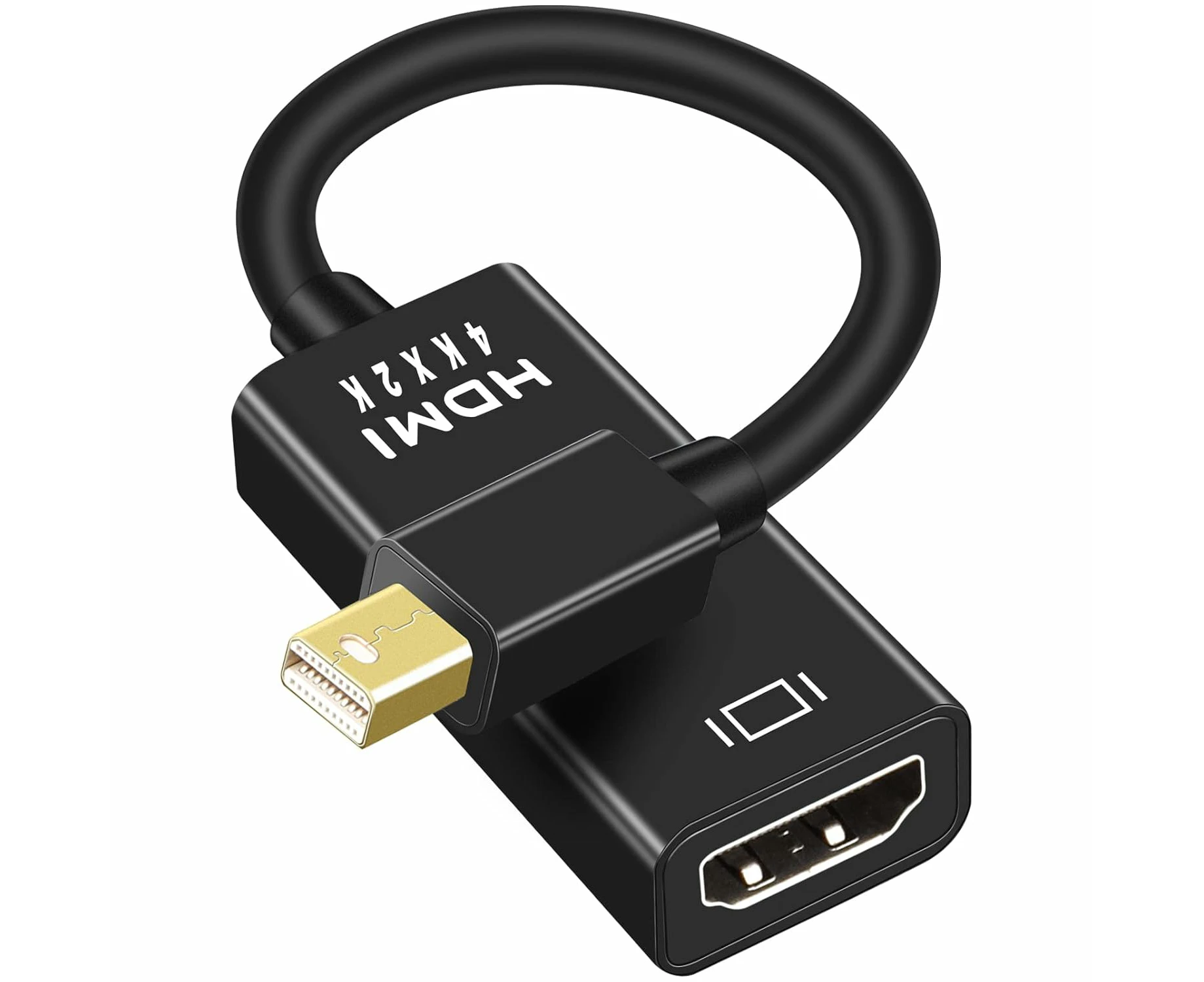 Mini Display Port DP To HDMI Adapter 4K/60Hz 1080p For PC/Monitors/Laptops/MacBook Pro/Air - Black